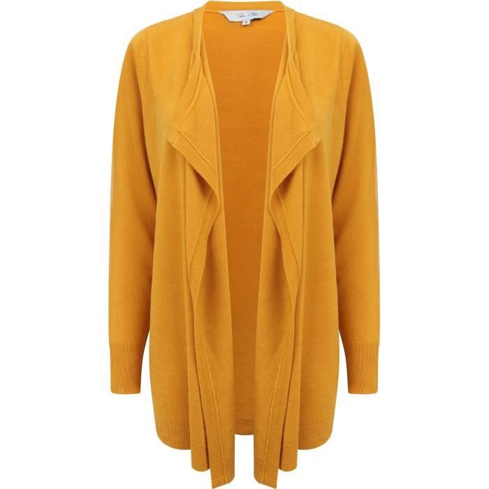 PLUM TREE Cardigan Uni Waterfall Jaune Miel Femme