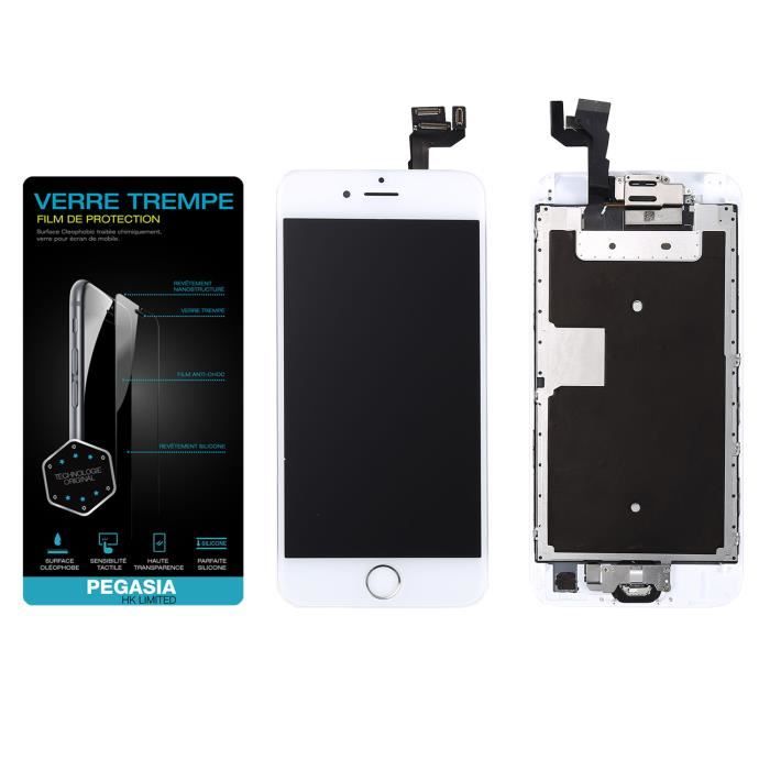 VITRE TACTILE + ECRAN LCD RETINA TOUT ASSEMBLE POUR IPHONE 6S BLANC + VERRE TREMPE DE PROTECTION OFFERT-PEGASIA