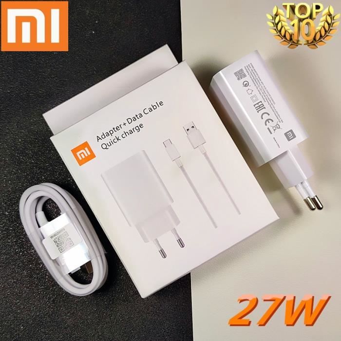 Chargeurs,Chargeur Xiaomi 27W Original mi chargeur rapide ue QC 4.0 adaptateur turbo Type C pour mi 9 pro se - Type EU With Box Set