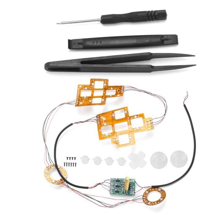 Akozon Manettes du D-Pad Kit de boutons LED DTF à 6 couleurs lumineuses D-Pad pour accessoires de contrôleur PS4