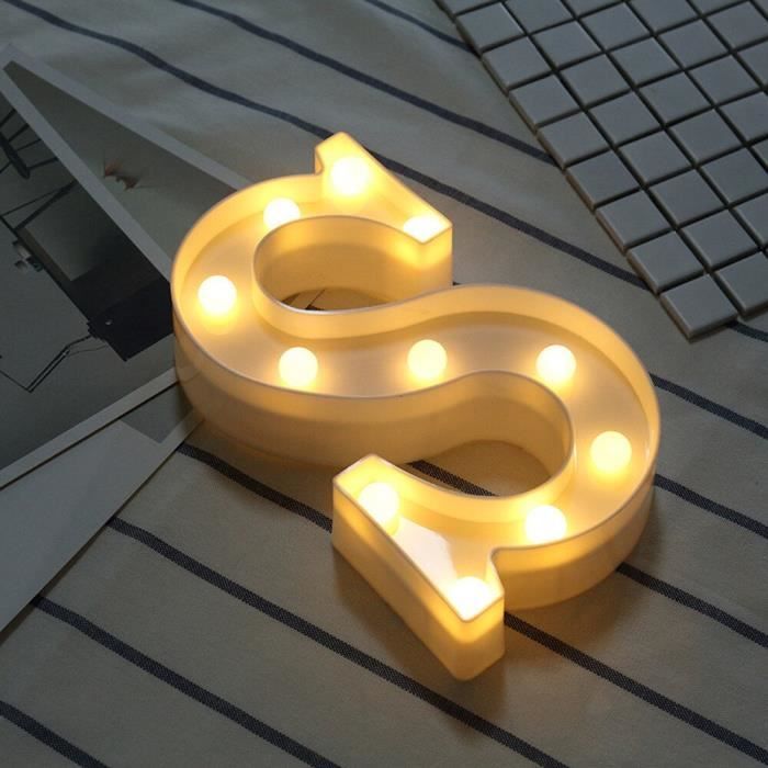 Guirlande lumineuse,Veilleuse lumineuse à LED, lettres lumineuses Led lettres anglaises, décor romantique pour fête de - Type S