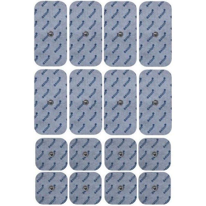 AXION - 16 électrodes compatibles Sanitas SEM 40/41/42/43/44 et Beurer EM40/41/49/80 TENS-EMS - snap
