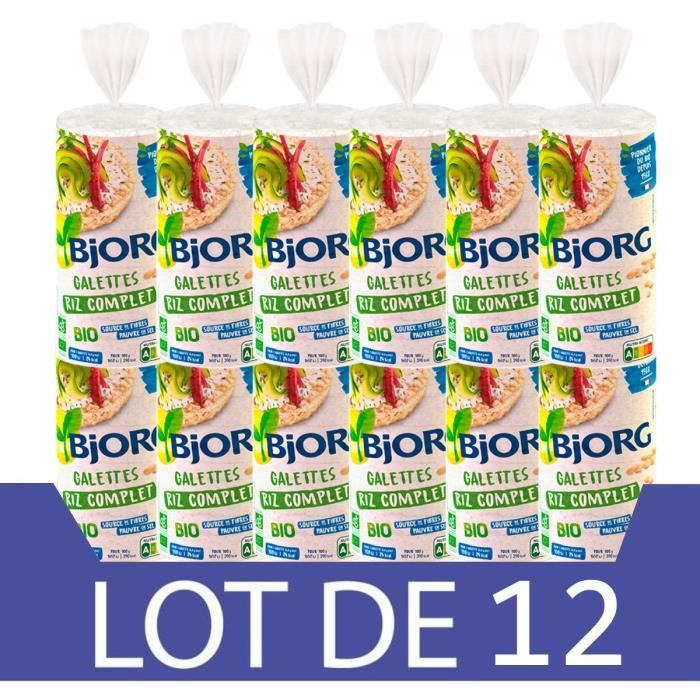 Lot de 12 BJORGG galette de riz complet 130g