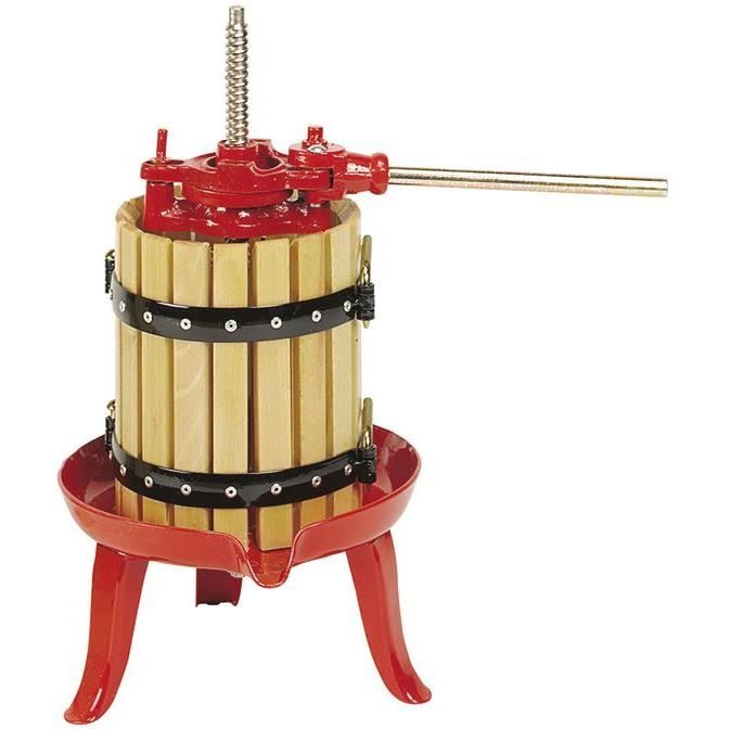 BOUCHONNERIE JOCONDI Pressoir à cliquet - 15 L - Diamètre 25 cm - Bois hêtre et rouge