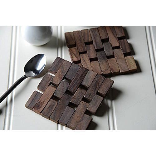 Creative Tops Lot de 4 sous-verres en bois foncé