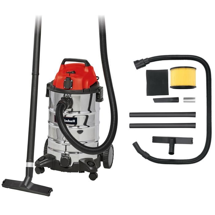 EINHELL Aspirateur eau et poussière 900W - Cuve inox 30L - Fonction soufflerie - Prise de courant asservie - TE-VC 1930 SA
