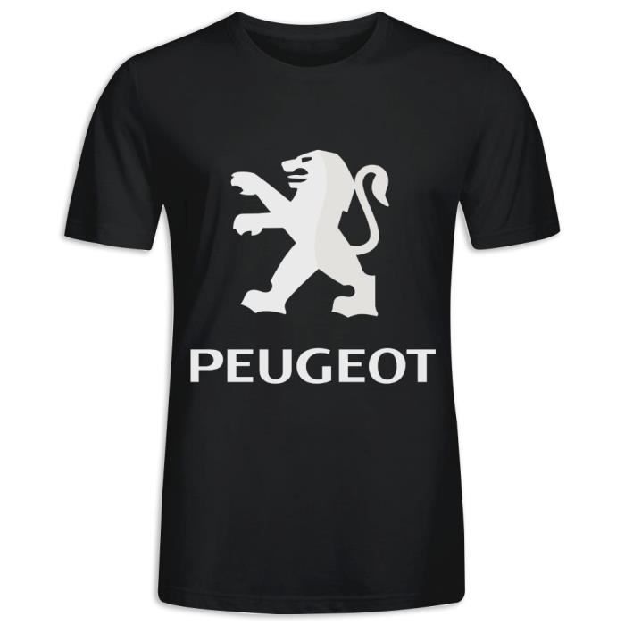 Tee Shirt avec imprimé en French Car Logo Peugeot Auto And Moto Manche Courte T-shirt Homme