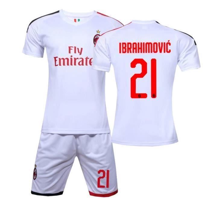 IBRAHIMOVIC NO.21 AC Milan 19-20 à domicile Jersey CA Maillot et Shorts de football Enfant