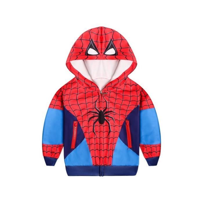 cosplay garçon Veste zippée Encapuchonné SWEATSHIRT Chandail Spiderman rouge