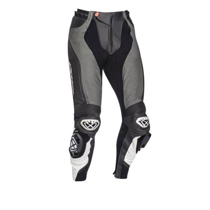 Pantalon moto cuir Ixon vendetta evo - noir/gris/blanc - M