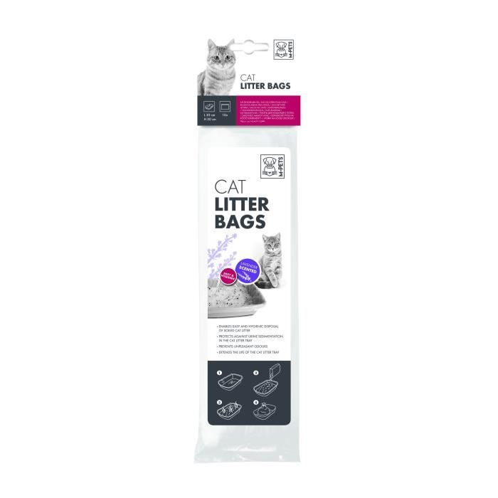 MPETS Sacs à litière senteur lavande - 30x50 cm - Pour chat - 10pcs