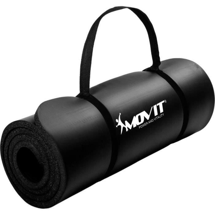 MOVIT Tapis de gymnastique 183cm x 60cm x 1,0cm, noir