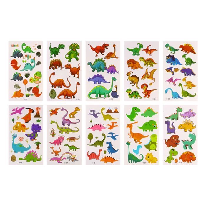 20 feuilles d'autocollants adorables de bande dessinée pour les enfants de bras MASQUE DECORATIF