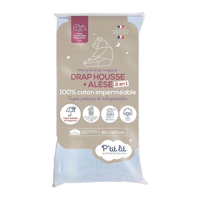 P TIT LIT Drap Magique 60 x 120 cm - Gris