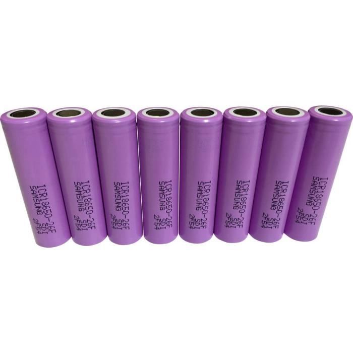 Samsung ICR18650-26F Pile rechargeable spéciale 18650 à tête plate Li-Ion 3.7 V 2550 mAh