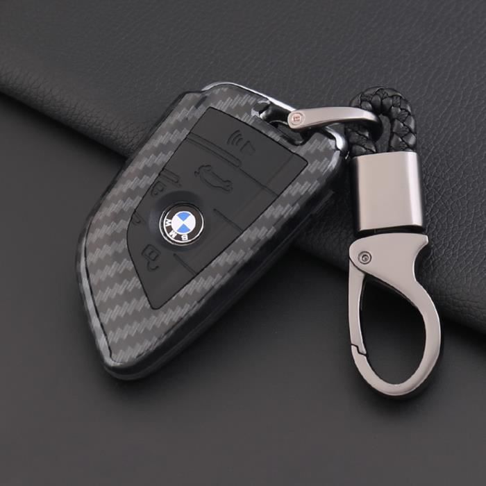 Coque Clé Télécommande Plip Voiture Winpower fibre de carbone Coque 4 boutons pour BMW Série 1 Série 2 Active Tourer Gran Tourer
