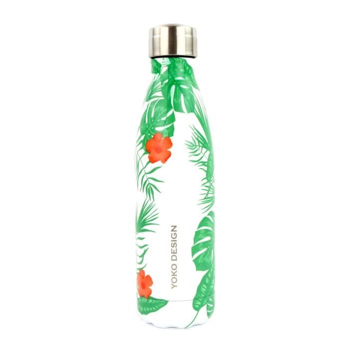 YOKO DESIGN Bouteille isotherme Tropical - Vert - 500 ml