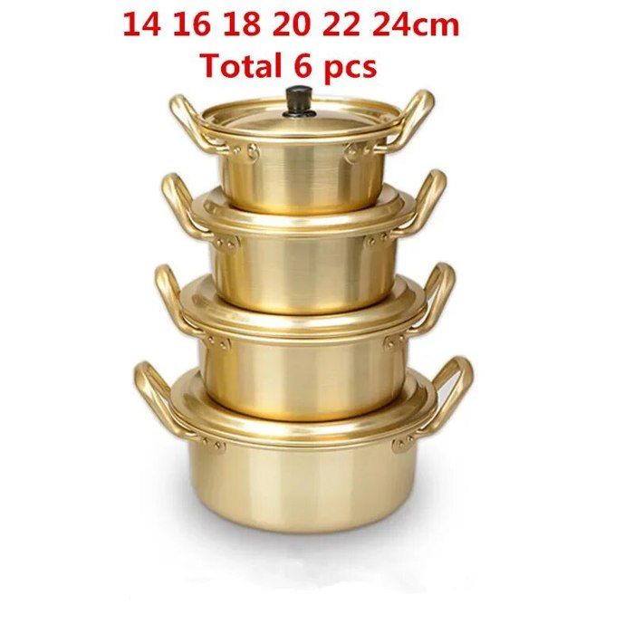 Pot à nouilles Ramen coréen – Alliage d'aluminium d'excellente qualité, pour – pour poêles électriques en céramique et cuisson à flamme nue – Idéal pour les amateurs de nouilles (20cm