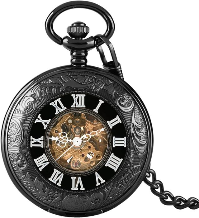 Montre De Poche Mécanique Squelette Aigle - Chiffres Romains, Bronze, Mouvement Manuel - 10