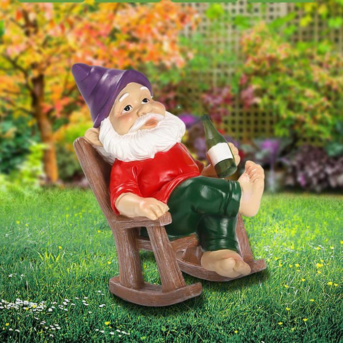 Statue de Gnome De JardinFigurine Exterieur JardinDrôle Nain de Jardin