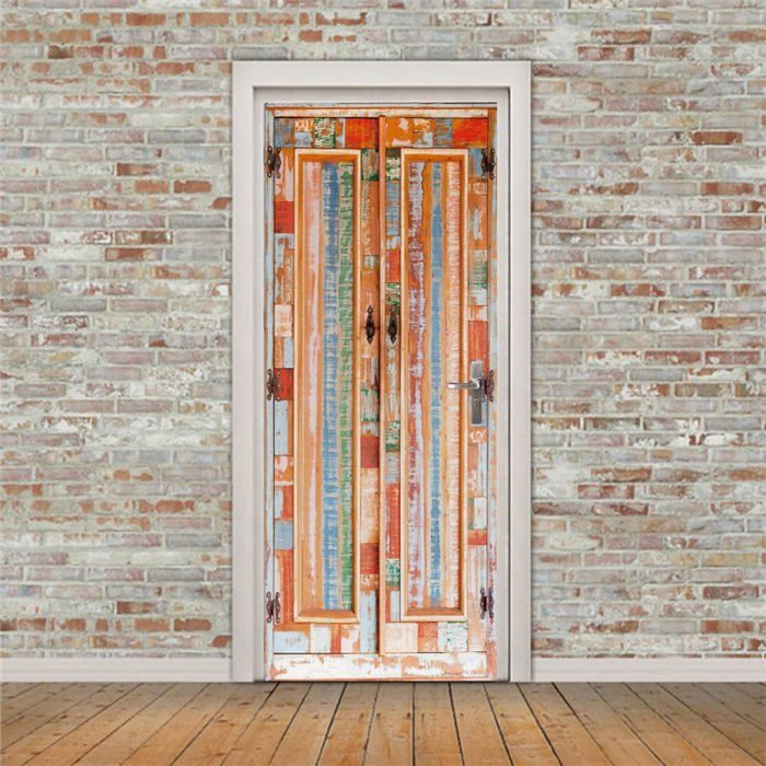 Sticker Porte 3D Lion Trompe-l’œil – Poster Mural Amovible Imperméable 77×200 Cm Pour Chambre, Salon, Décoration Animalière
