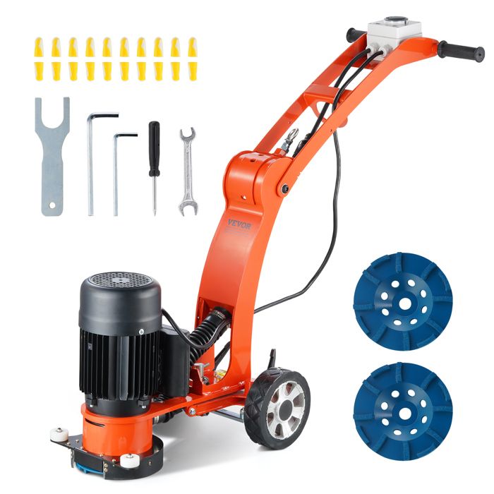 Ponceuse Électrique pour Sol en Béton-VEVOR-1500 W-Vitesse 1400 tr/min-Meuleuse de Surface pour Granit Marbre Pierres