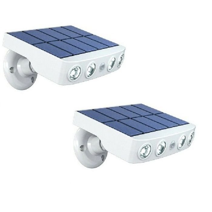 Lot de 2 - Lampe projecteur solaire extérieur étanche avec détecteur de mouvement - Panneau a recharge rapide Lot de 2 - Lampe projecteur solaire extérieur étanche avec détecteur de mouvement - Panneau a recharge rapide