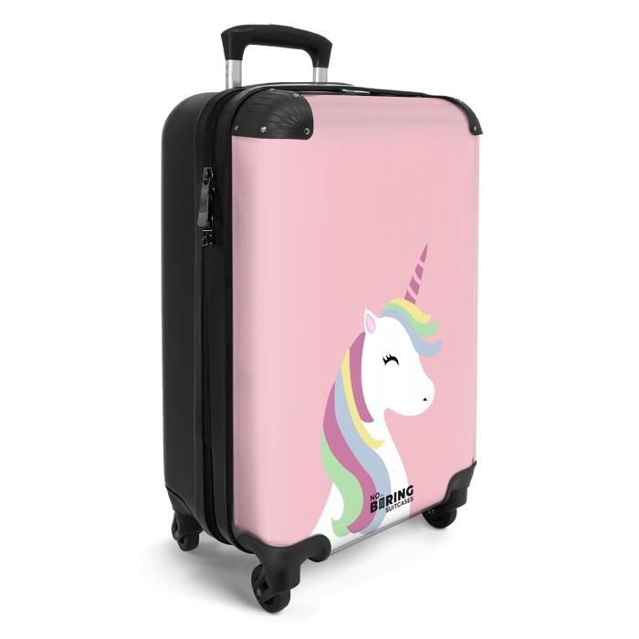 Valise Enfants à Roulettes 18 Avec Sac à Dos 12, Bagages à Main Pour Voyage Licorne