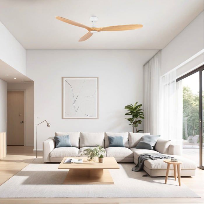 ROWIND L Ventilateur de Plafond Blanc/Pin Ø152 cm - Ventyly