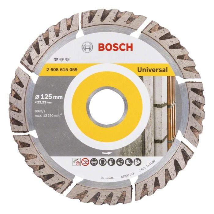 Disques à tronçonner diamantés Bosch Standard Universal 125x22 23 mm Béton et maçonnerie - vue 2