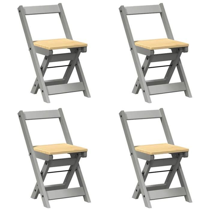 (SOLDES JUILLET)Chaises à manger pliables 4 PCS - UU - Scandinave Fauteuil salon - Corona bois de pin massif FR14013438