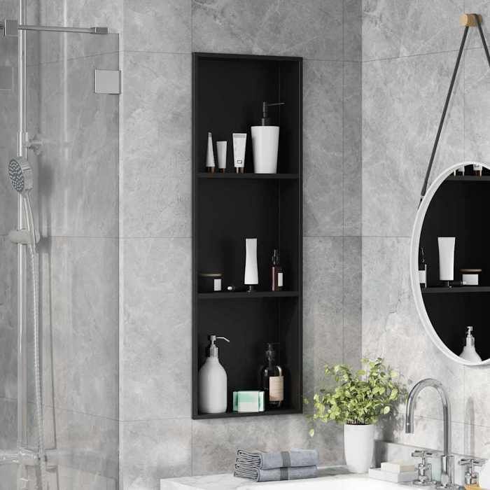 Meilleurs prix pour (ON SALE)Niche de Douche - Niche Salle de Bain Noir 90x30x9.5 cm Acier inoxydable EU844043
