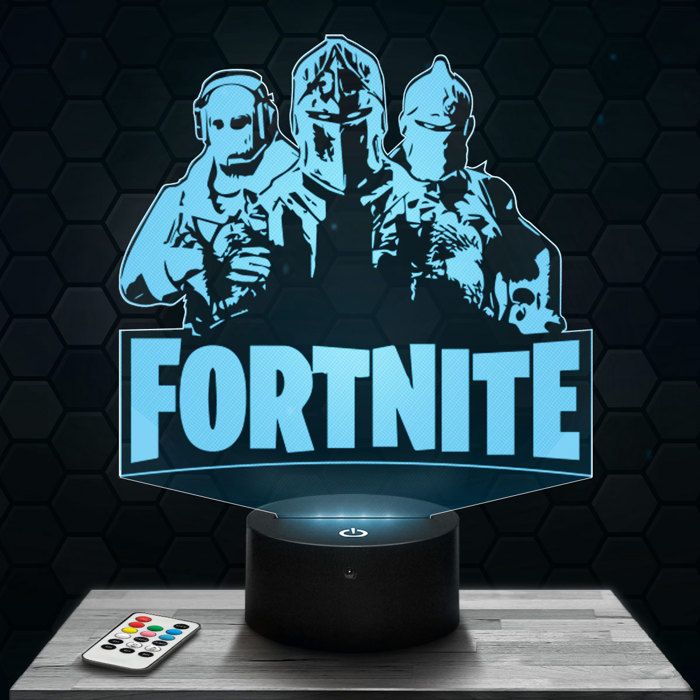 Lampe 3d _ Fortnite Black Knight - Raptor - Red Knight - Jouet Figurine Cadeau Fortnite -Veilleuse Led Tactile TOP