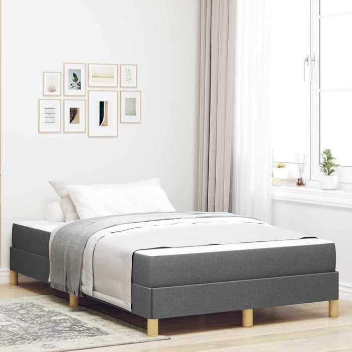 vidaXL Lit à ressorts avec matelas Gris foncé 120 x 200 cm tissu 3398557