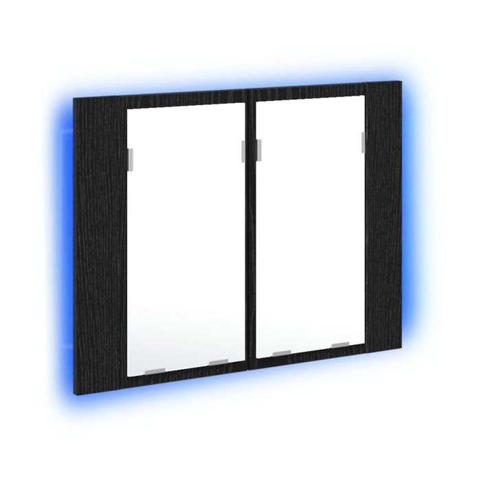 Armoire miroir de salle de bain - vidaXL - Chêne noir - 60x12x45 cm - Bois dingénierie - 2 portes - 2 étagères