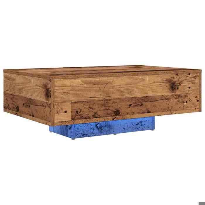 JILI*TOP Meuble de salon - SARAZYJ - Table basse - Bois Ancien 85x55x31 cm - Bois dingénierie HH2157