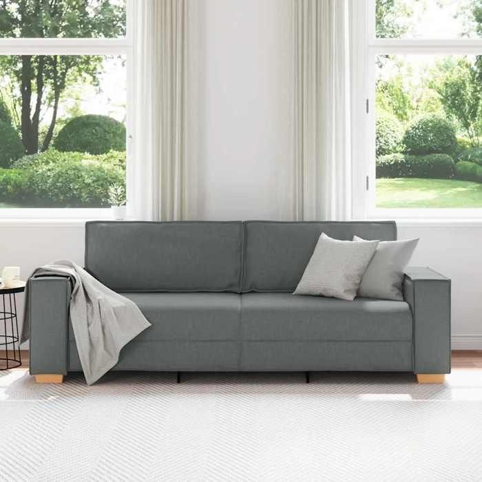 （67915） Canapé Droit - 3 places - gris foncé - 180 c - MODERNE Canapé 3 places - gris foncé - 220x78x84 cm Tissu 75498