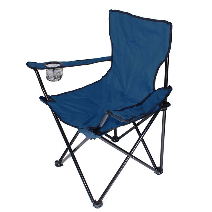KEDIA Chaise pliante portable de camping Chaise de Plage Fauteuil Pliable Légère Bleu Marine 50*50*80CM avec Accoudoirs
