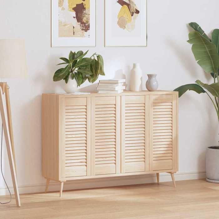 (Vente Chaude)Portes darmoire à persiennes 4pcs - CLOUD - Meuble de Cuisine - 69x29 5cm - Bois de pin massif 9842048