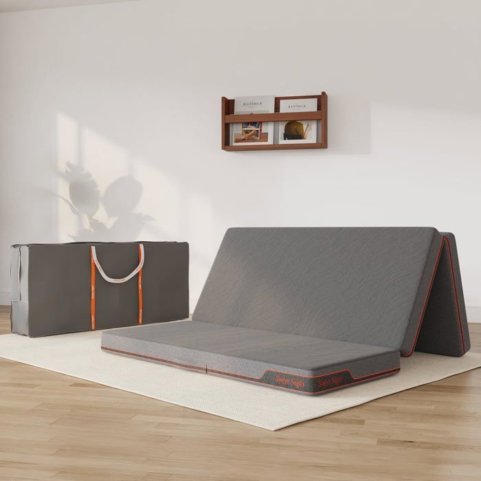 Sweetnight Matelas pliant 3 volets 140 x 200 cm épaisseur 10 cm mousse gel housse lavable avec sac de rangement Sweetnight Matelas pliant 3 volets 140 x 200 cm épaisseur 10 cm mousse gel housse lavable avec sac de rangement