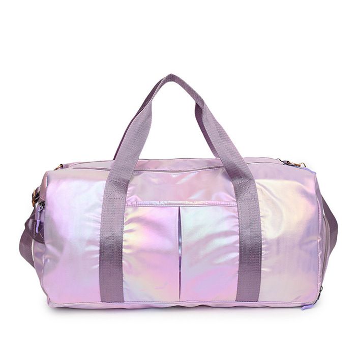 Sac de sport pour femme avec séparation humide/sèche sac de voyage à poche à chaussures 47x24x25cm Violet
