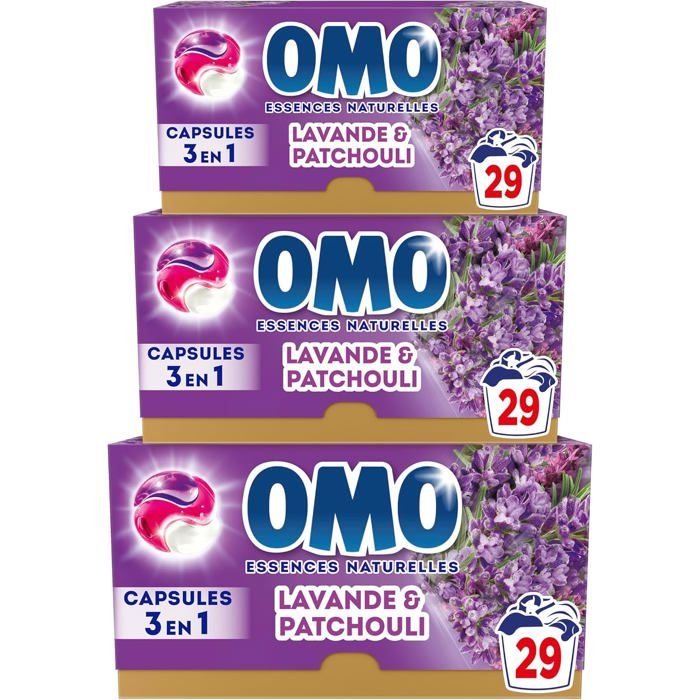 Lessive liquide en capsules 3 en 1 J'ai rêvé du Sud 87 lavages Lavande ...