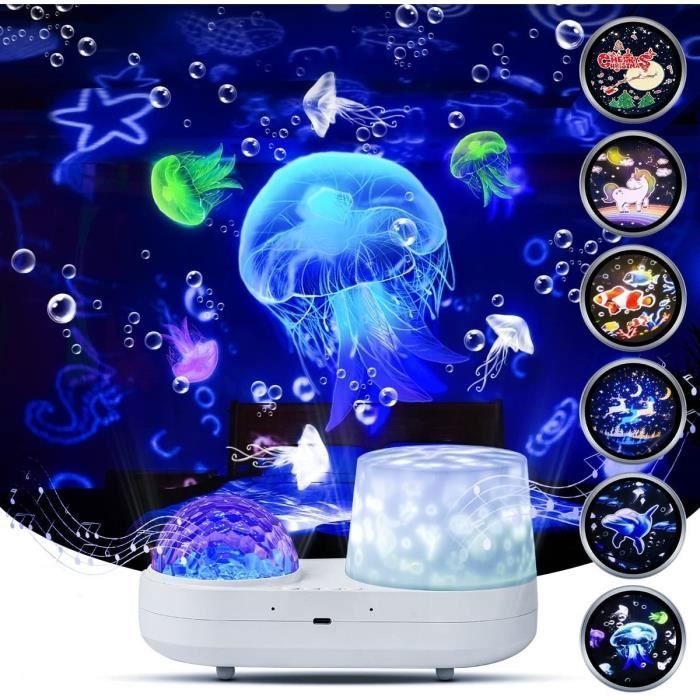 Lampe Projecteur Veilleuse bébé de ciel étoilé rotatif Licorne 3D Galaxy Ocean Décoration de chambre denfant Femeo
