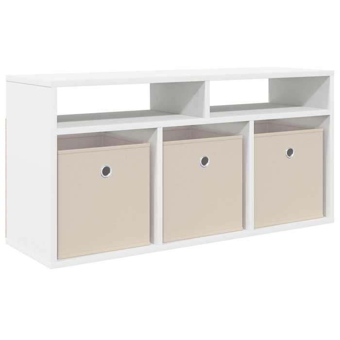 Basboard avec tiroir - vidaXL - blanc - 87 x 275 x 43 cm - 3 tiroirs - 2 étagères 4208017