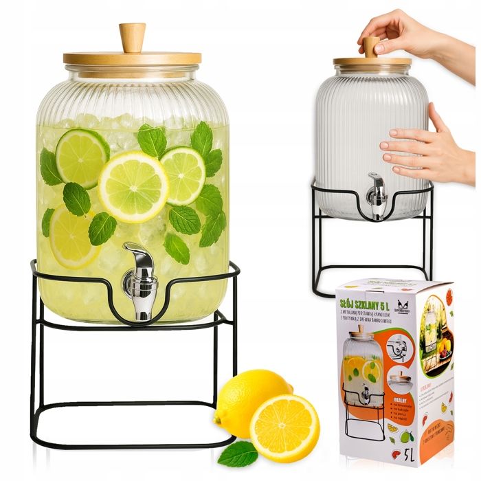 Carafe avec robinet carafe en verre de 5 L avec robinet sur pied distributeur de pichet
