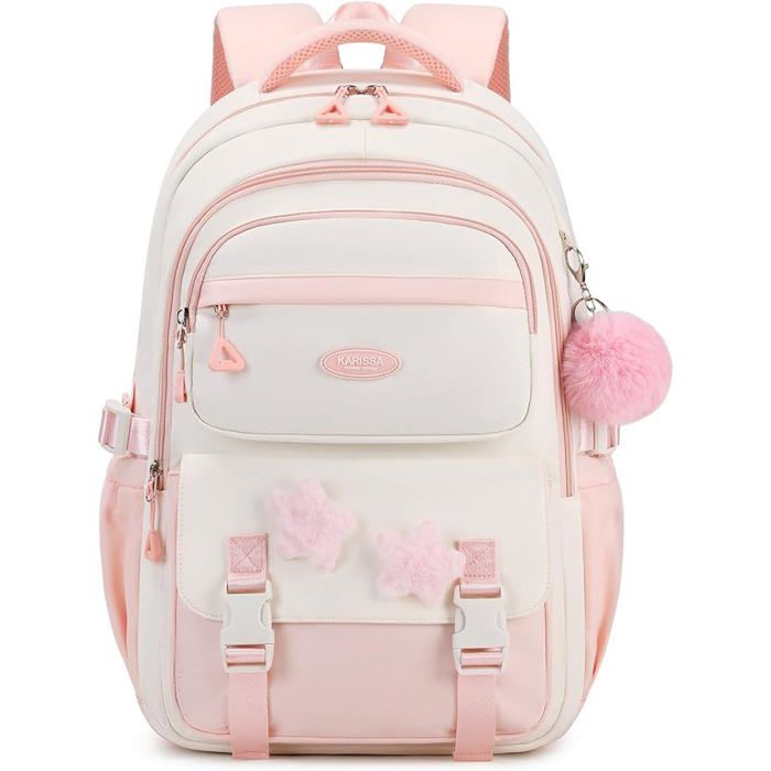 XJYDNCG Cartable Fille Primaire - Imperméable Léger Grande Capacité - 45x31x16cm - Rose