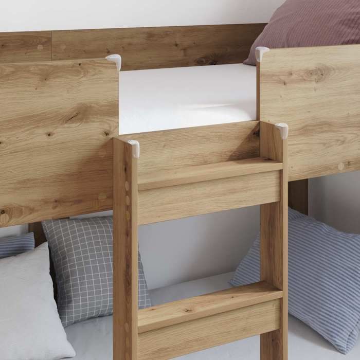 NOUVEAU Petit lit simple - Lit Superposé pour Enfants - COCO - 1 personne - Chêne artisanal 75 x 190 cm _00qav16r