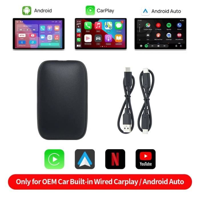 Adaptateur Android Auto Universel-Boîtier AI Multimedia pour carte TF-plug  and play-Carplay filaire en sans fil - Cdiscount Auto