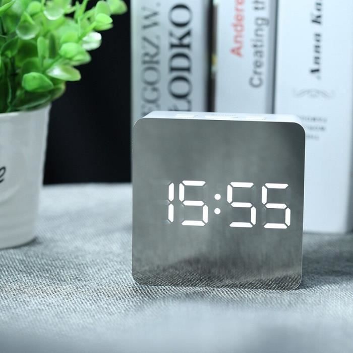 Horloge Numérique Fine Avec Thermomètre Et Hygromètre - Écran LCD - Alimentation Pile - Pour Maison, Bureau (couleurs Au Choix)