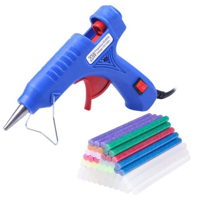 Pistolet à Colle Chaude avec 60 Bâton de Colle Chaude 7mm 30 Couleur  Paillette 30 Translucide - Cdiscount Bricolage